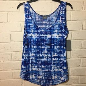 NWT Blue and white printed sleeveless tank